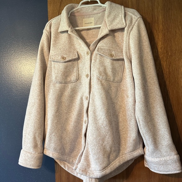 Thread & Supply Beige Button-Up Jacket - Picture 1 of 2